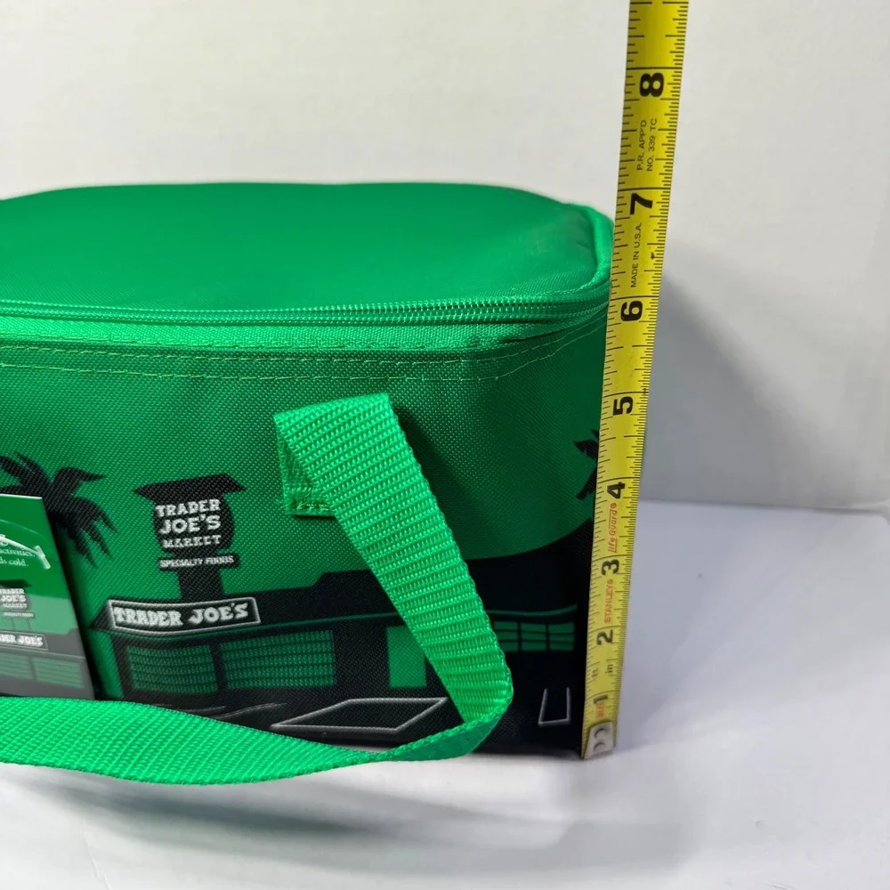 Trader Joe's Mini Insulated Lunch Bag Emerald Green Palm Tree 1.5 Gallon NWT